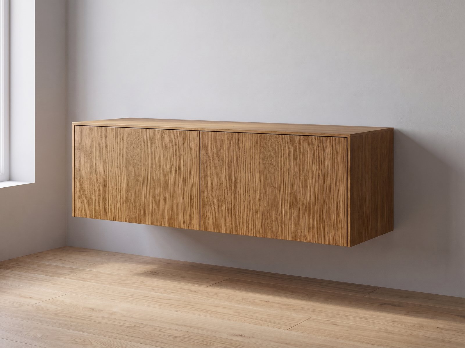 IKEA BESTÅ tv-meubel 120 × 42 × 38 cm met FrontLab-deuren, bovenblad en zijpanelen in Bourbon Oak