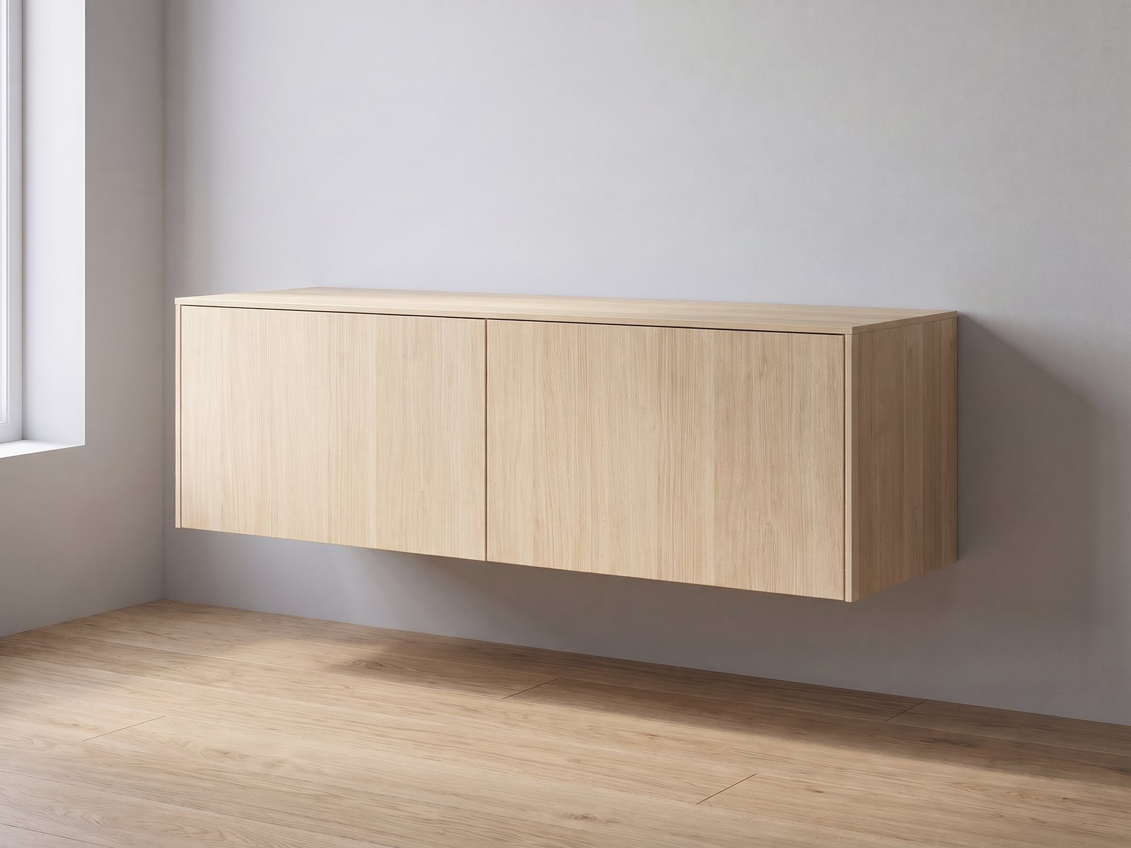 IKEA BESTÅ tv-meubel 120 × 42 × 38 cm met FrontLab-deuren, bovenblad en zijpanelen in Driftwood Oak