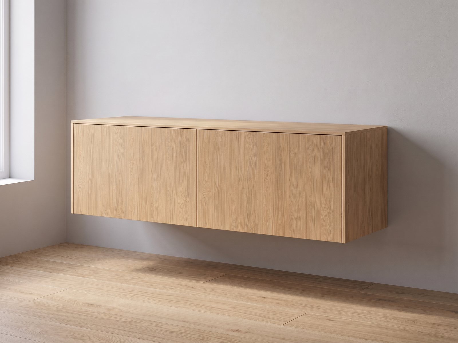 IKEA BESTÅ tv-meubel 120 × 42 × 38 cm met FrontLab-deuren, bovenblad en zijpanelen in Linen Oak