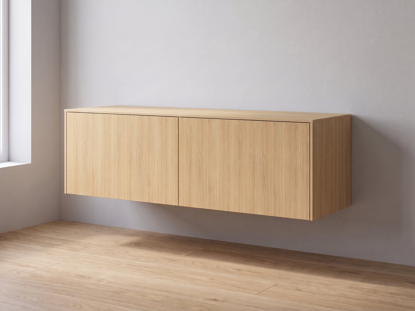 IKEA BESTÅ tv-meubel 120 × 42 × 38 cm met FrontLab-deuren, bovenblad en zijpanelen in Dune Oak