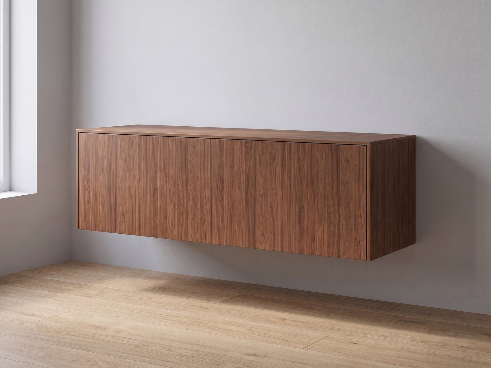 IKEA BESTÅ tv-meubel 120 × 42 × 38 cm met FrontLab-deuren, bovenblad en zijpanelen in Cognac Walnut