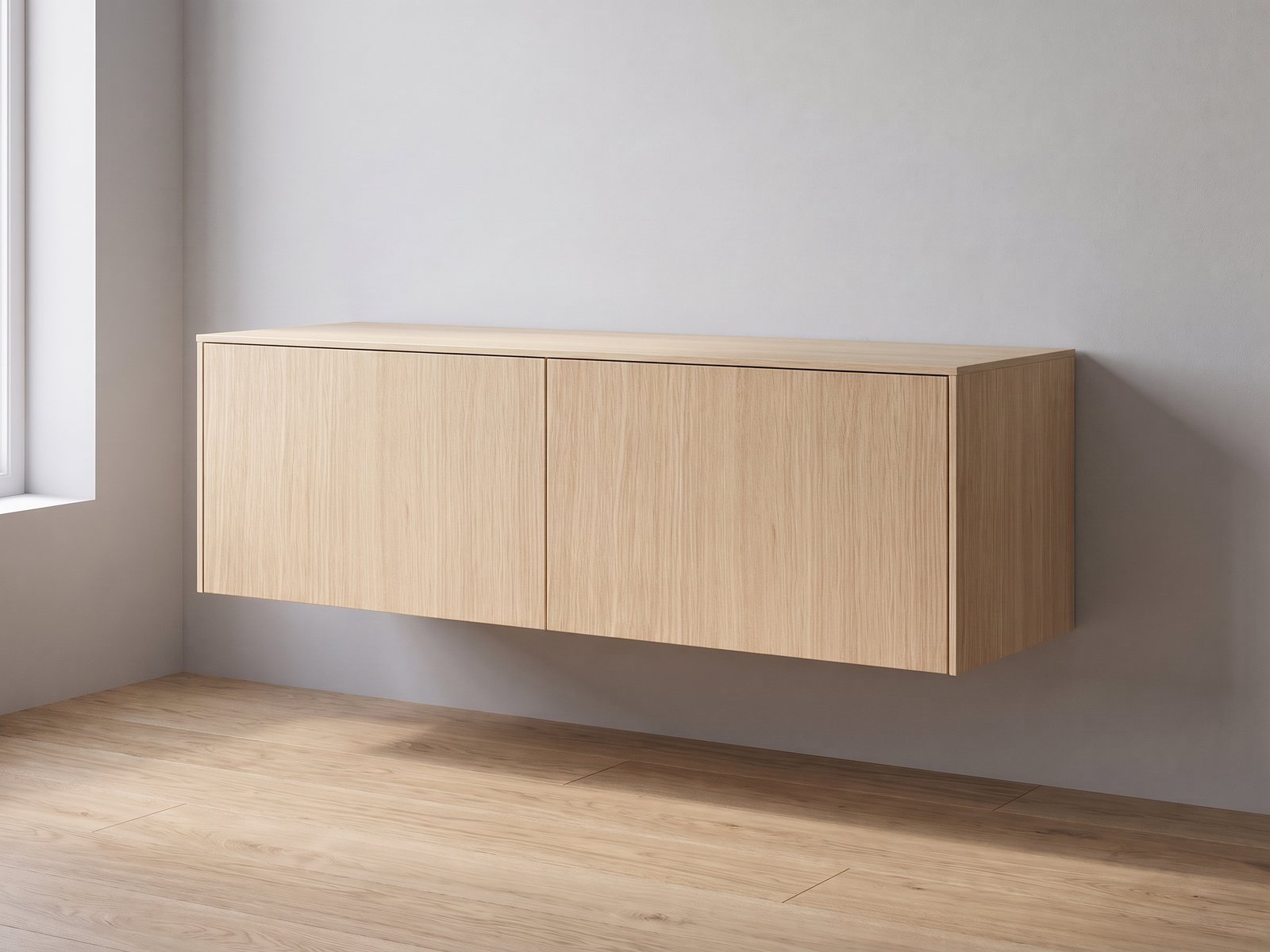 IKEA BESTÅ tv-meubel 120 × 42 × 38 cm met FrontLab-deuren, bovenblad en zijpanelen in Porcelain Oak