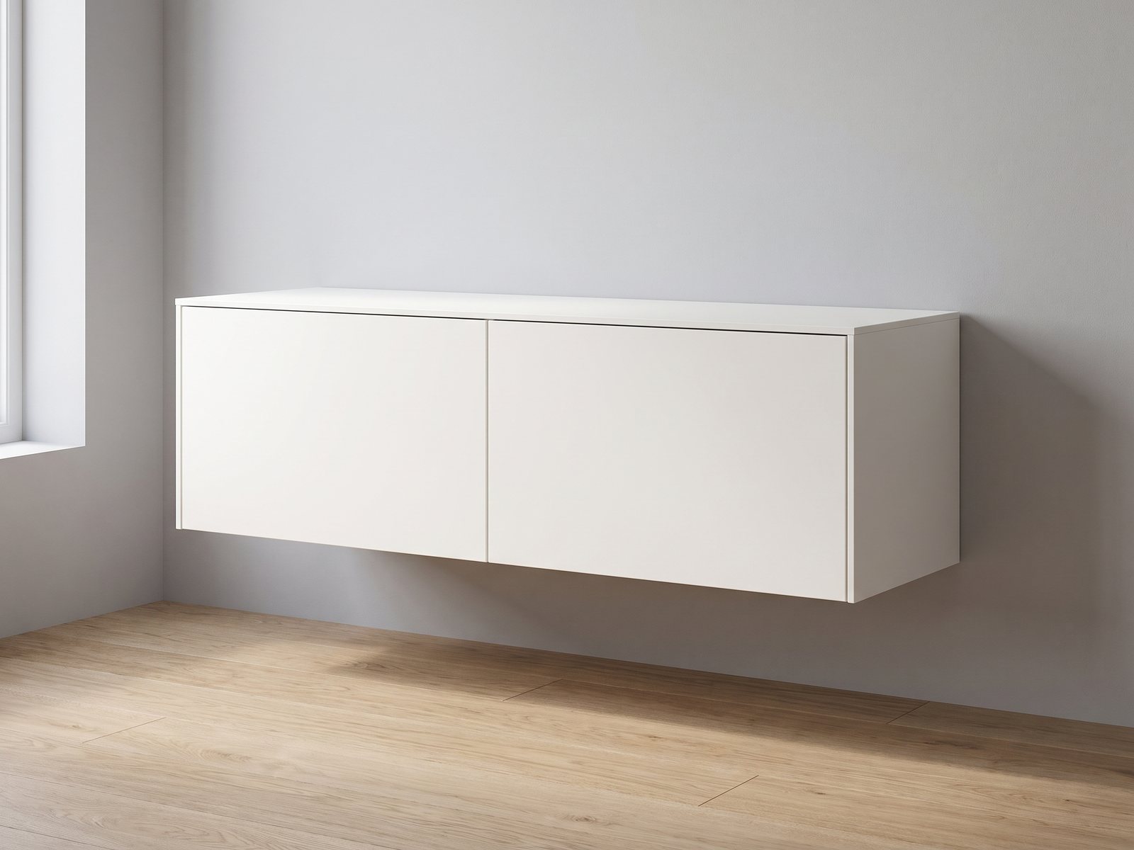 IKEA BESTÅ tv-meubel 120 × 42 × 38 cm met FrontLab-deuren, bovenblad en zijpanelen in Chalk White