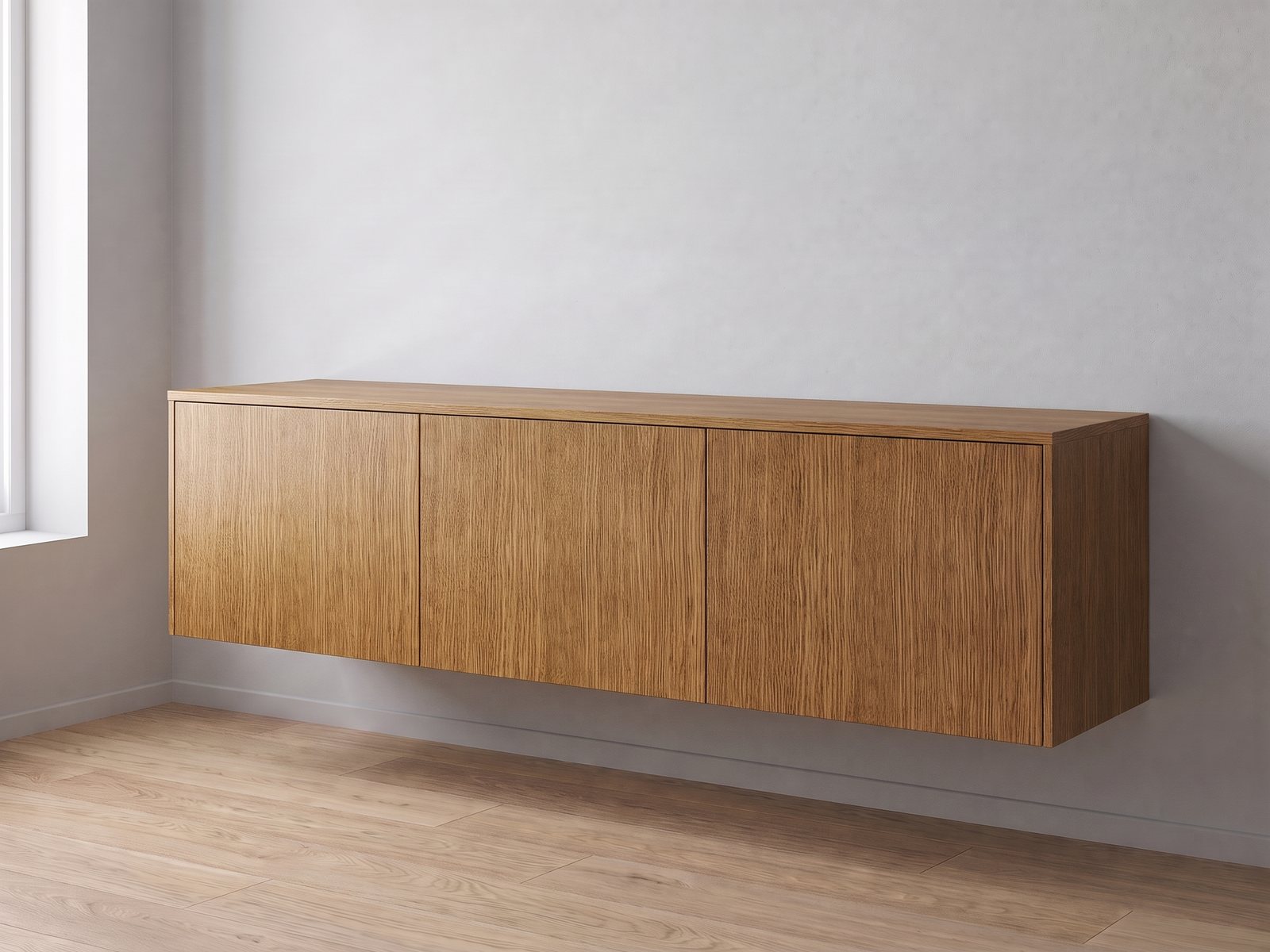IKEA BESTÅ tv-meubel 180 × 42 × 38 cm met FrontLab-deuren, bovenblad en zijpanelen in Bourbon Oak