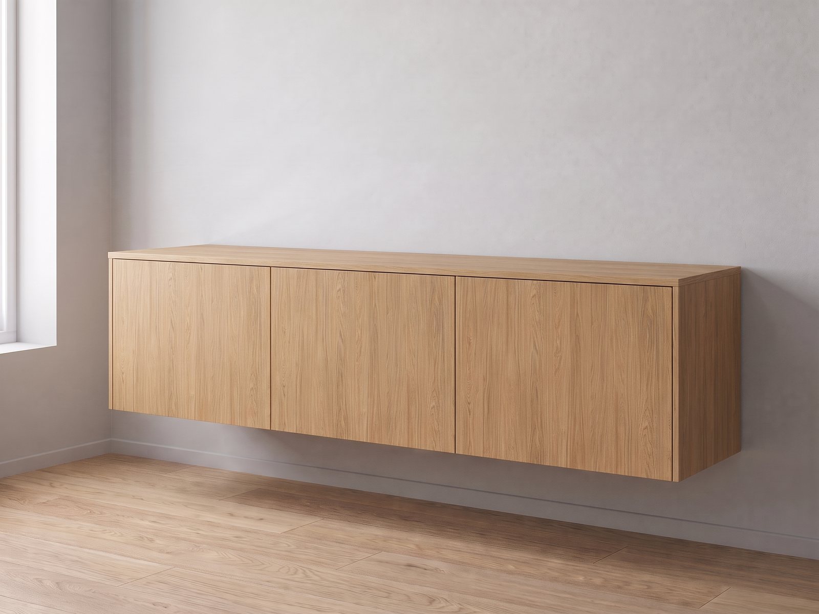 IKEA BESTÅ tv-meubel 180 × 42 × 38 cm met FrontLab-deuren, bovenblad en zijpanelen in Linen Oak