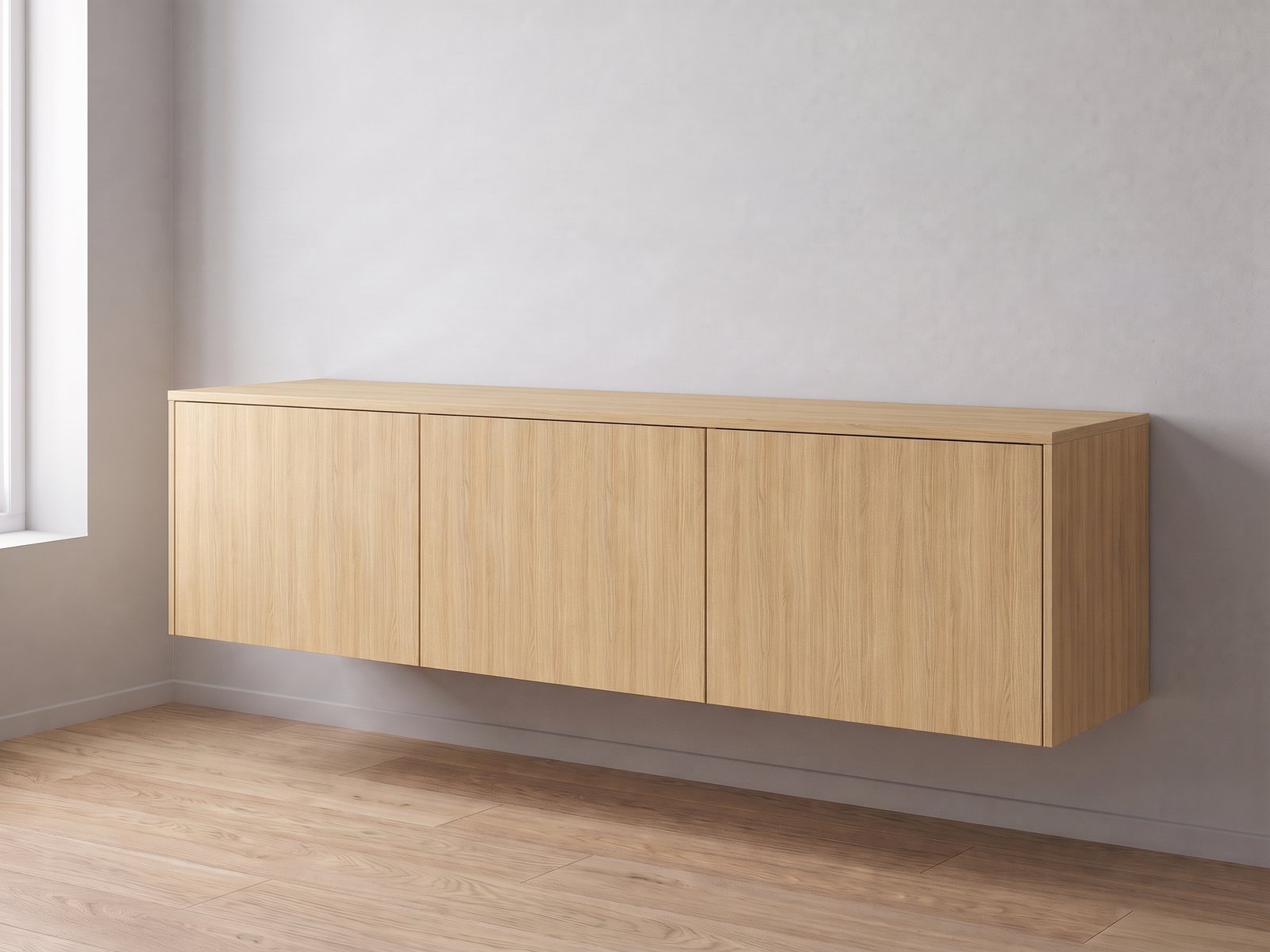IKEA BESTÅ tv-meubel 180 × 42 × 38 cm met FrontLab-deuren, bovenblad en zijpanelen in Dune Oak