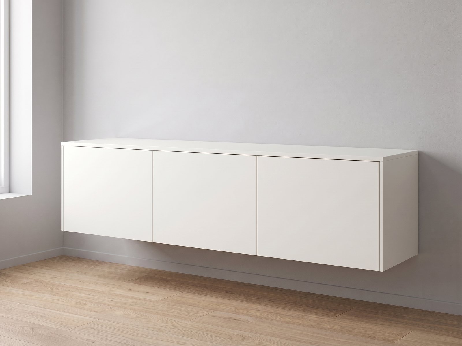 IKEA BESTÅ tv-meubel 180 × 42 × 38 cm met FrontLab-deuren, bovenblad en zijpanelen in Chalk White