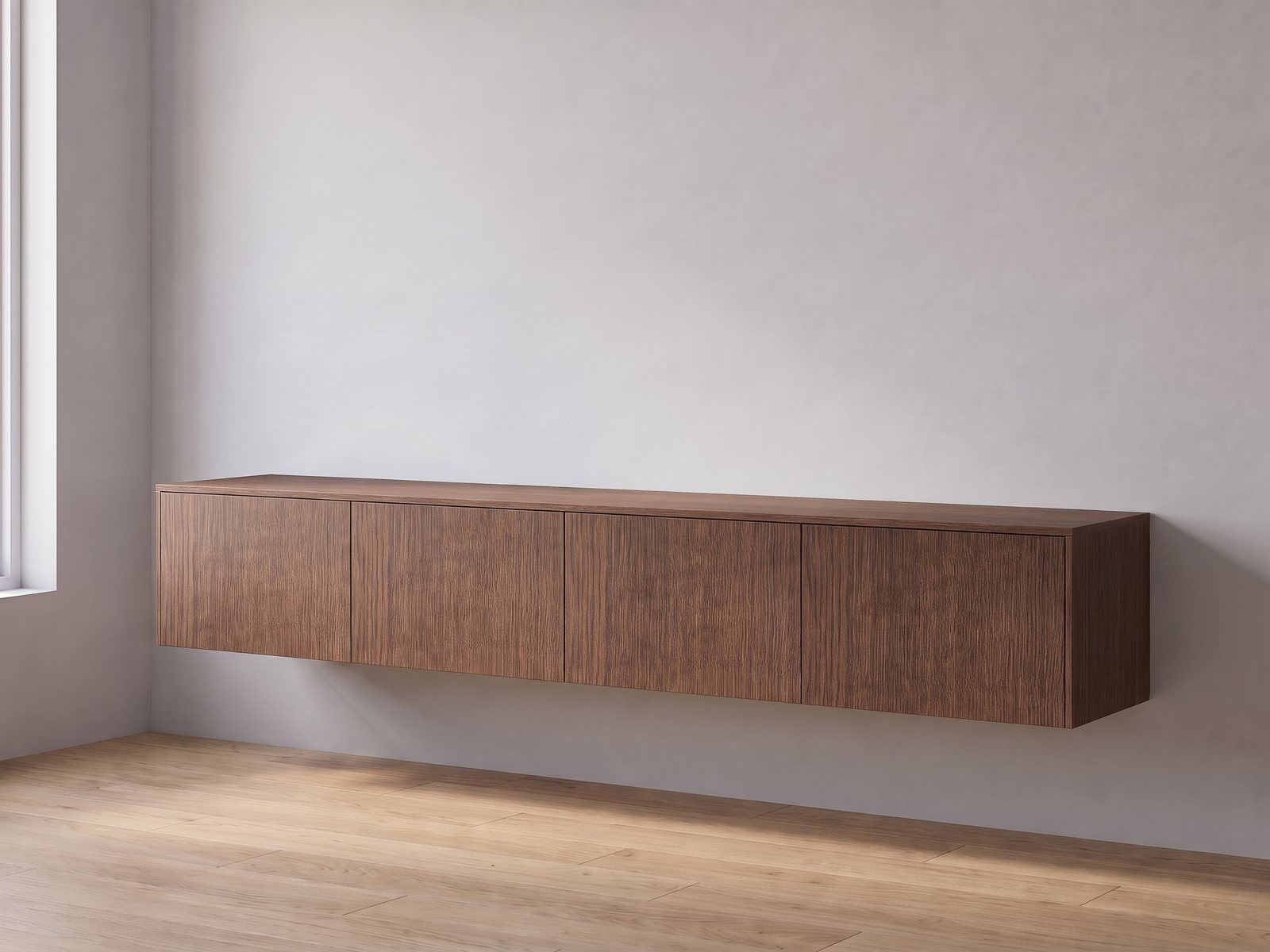 IKEA BESTÅ tv-meubel 240 × 42 × 38 cm met FrontLab-deuren, bovenblad en zijpanelen in Cocoa Oak