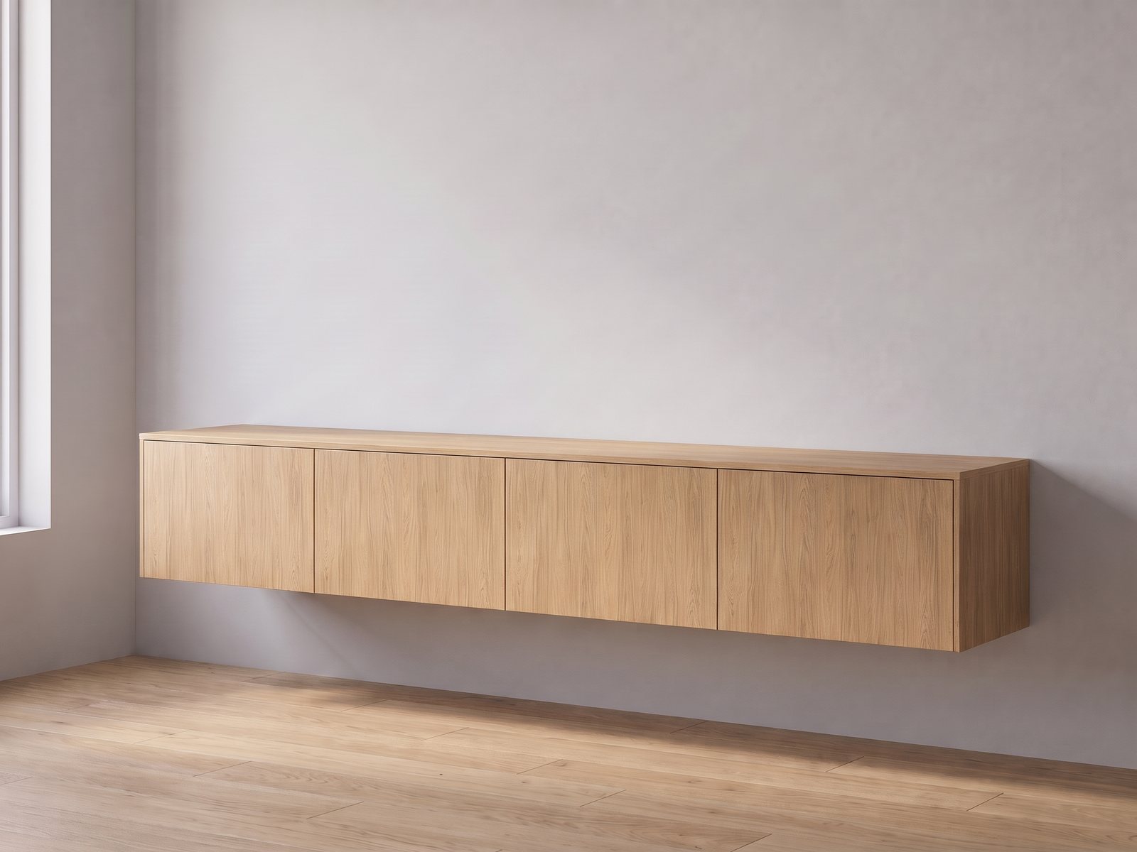 IKEA BESTÅ tv-meubel 240 × 42 × 38 cm met FrontLab-deuren, bovenblad en zijpanelen in Linen Oak