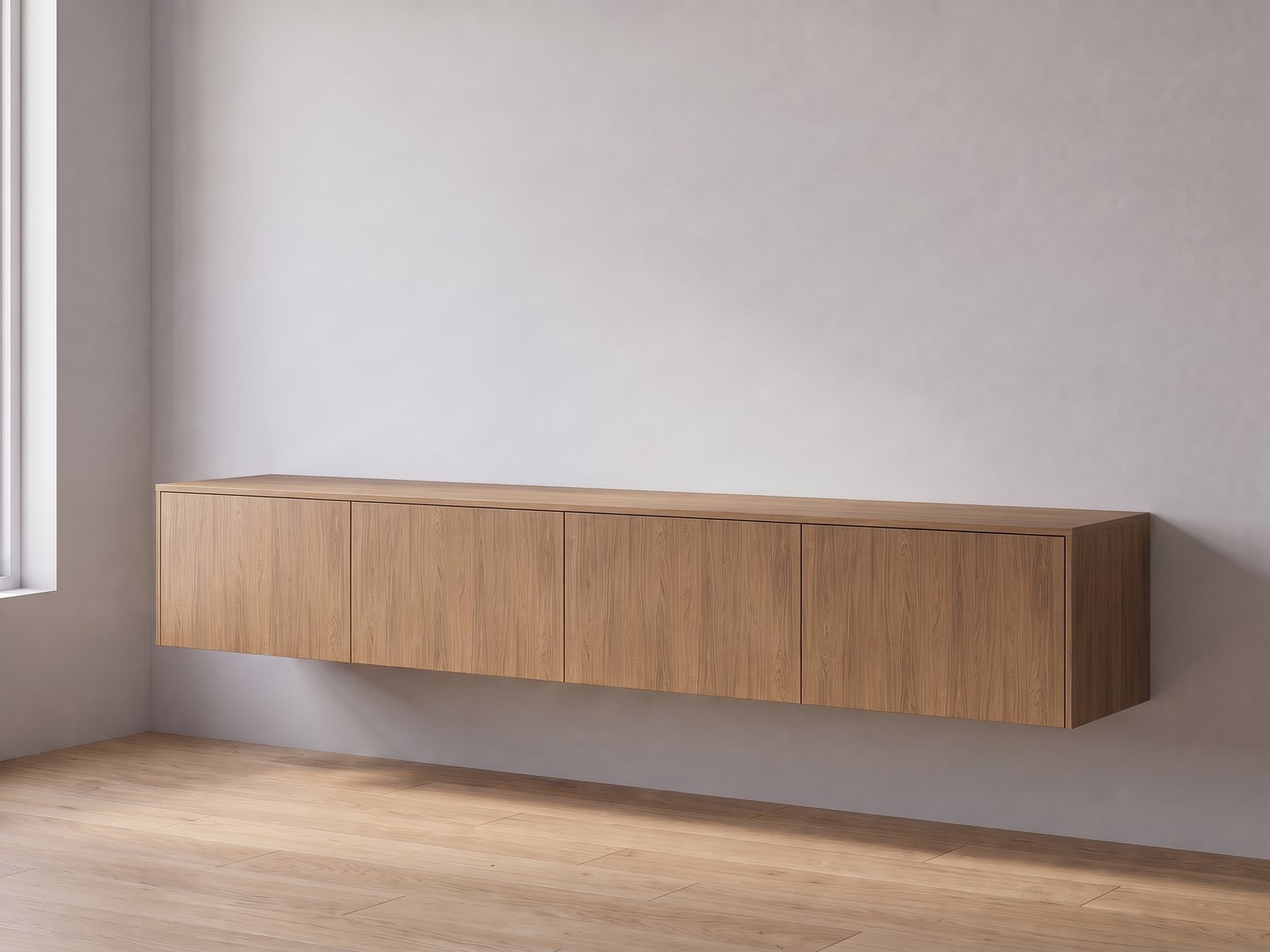 IKEA BESTÅ tv-meubel 240 × 42 × 38 cm met FrontLab-deuren, bovenblad en zijpanelen in Hazel Oak