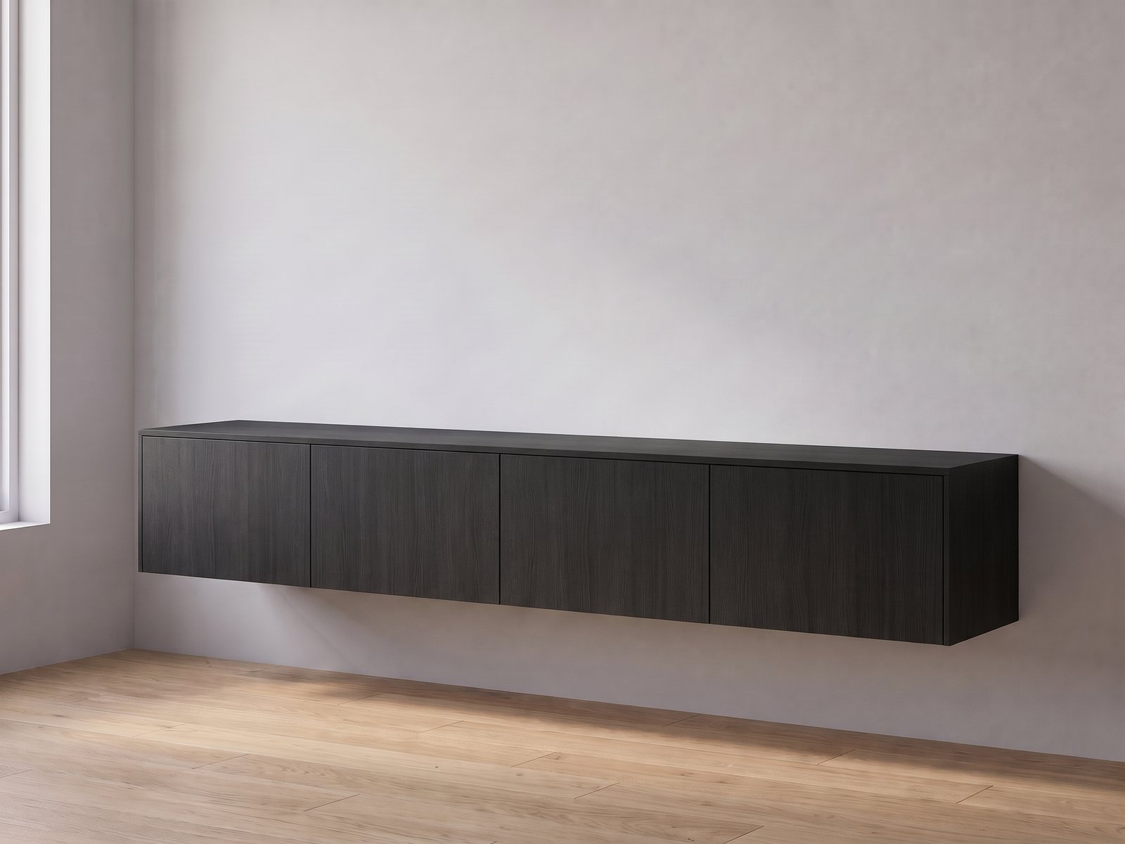 IKEA BESTÅ tv-meubel 240 × 42 × 38 cm met FrontLab-deuren, bovenblad en zijpanelen in Midnight Oak