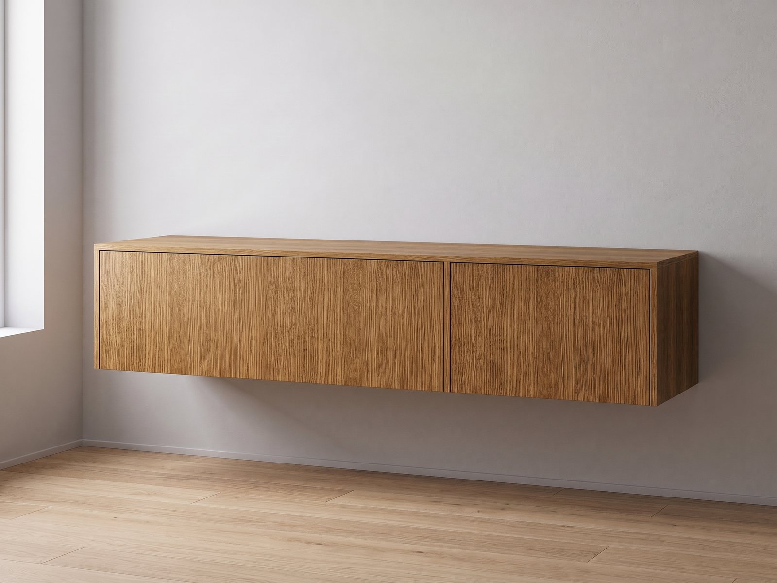 IKEA BESTÅ tv-meubel 180 × 42 × 38 cm met FrontLab-deur, ladefront, bovenblad en zijpanelen in Bourbon Oak
