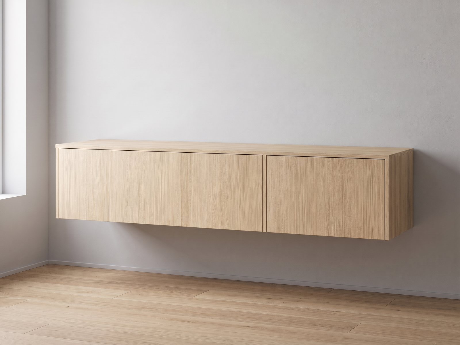 IKEA BESTÅ tv-meubel 180 × 42 × 38 cm met FrontLab-deur, ladefront, bovenblad en zijpanelen in Driftwood Oak