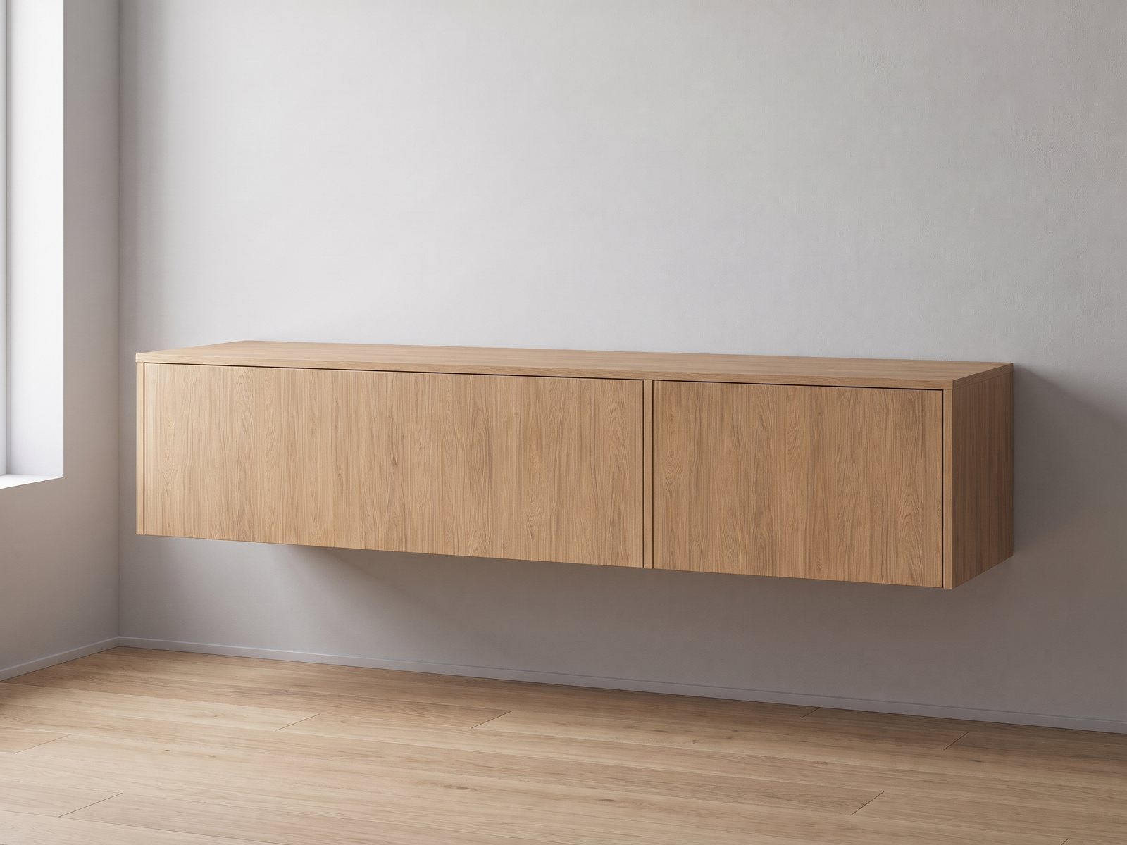 IKEA BESTÅ tv-meubel 180 × 42 × 38 cm met FrontLab-deur, ladefront, bovenblad en zijpanelen in Linen Oak