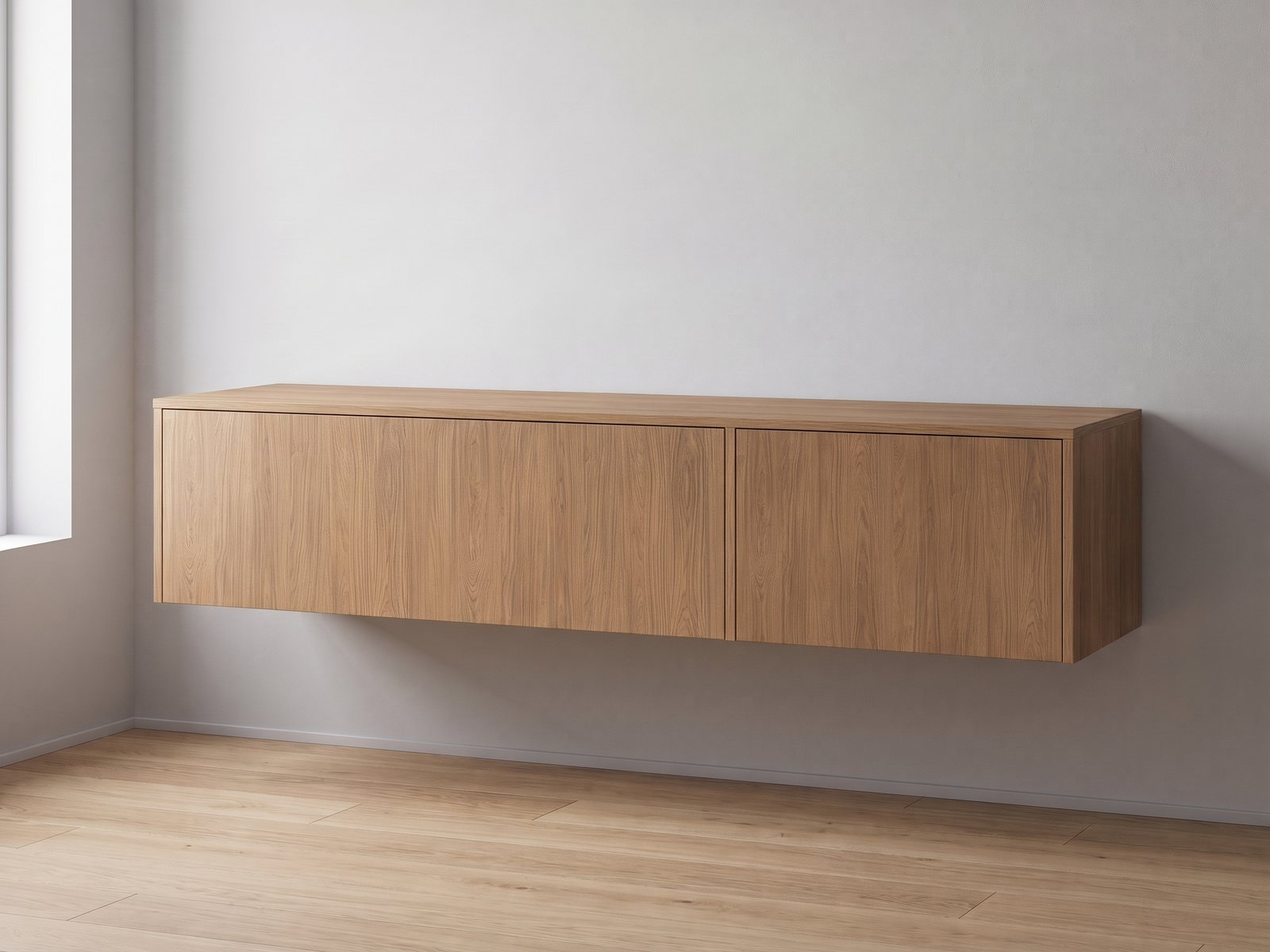 IKEA BESTÅ tv-meubel 180 × 42 × 38 cm met FrontLab-deur, ladefront, bovenblad en zijpanelen in Hazel Oak