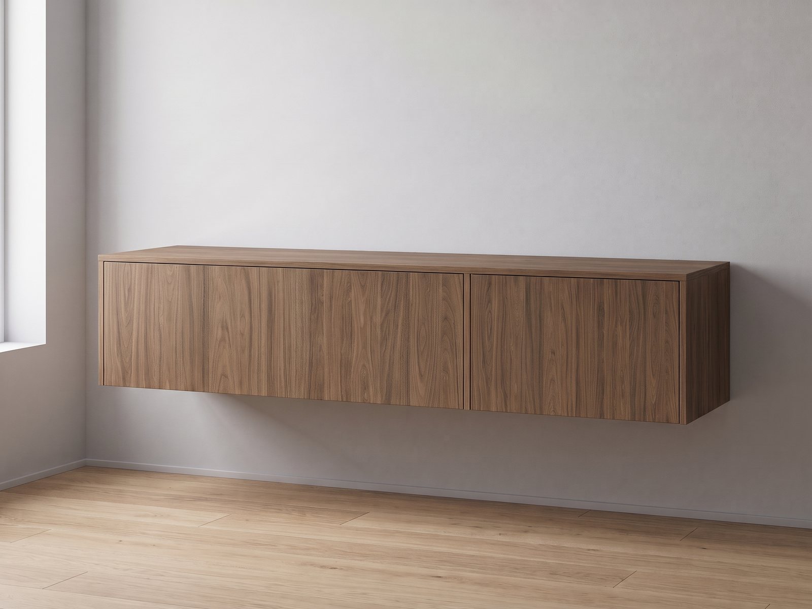 IKEA BESTÅ tv-meubel 180 × 42 × 38 cm met FrontLab-deur, ladefront, bovenblad en zijpanelen in Cognac Walnut