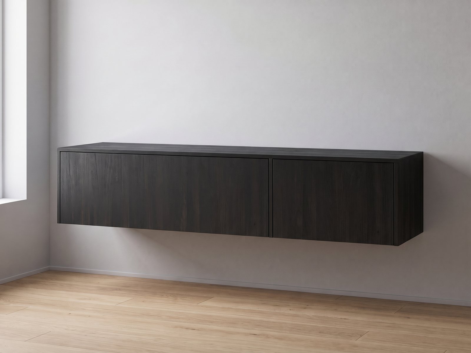 IKEA BESTÅ tv-meubel 180 × 42 × 38 cm met FrontLab-deur, ladefront, bovenblad en zijpanelen in Midnight Oak
