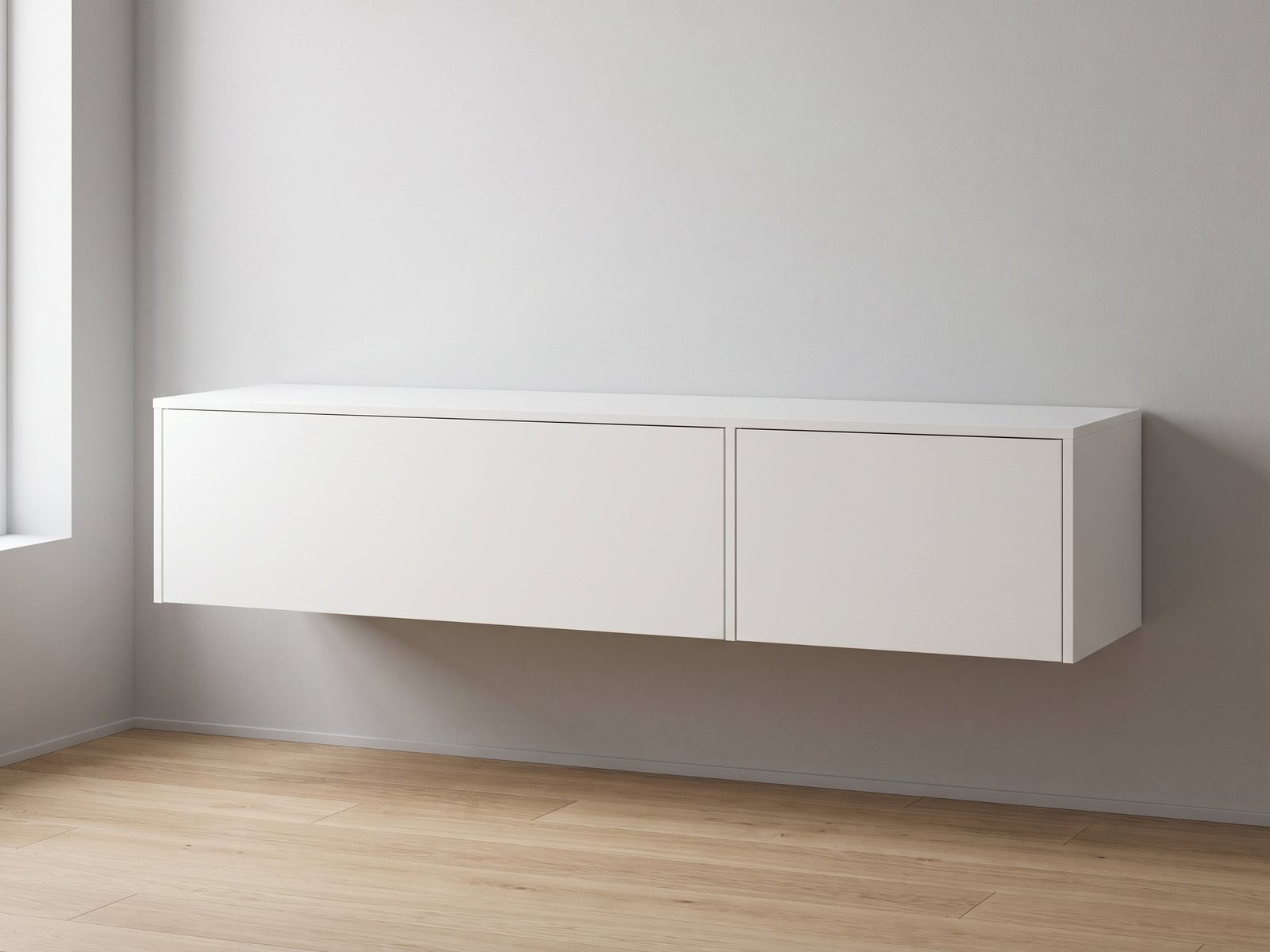 IKEA BESTÅ tv-meubel 180 × 42 × 38 cm met FrontLab-deur, ladefront, bovenblad en zijpanelen in Chalk White
