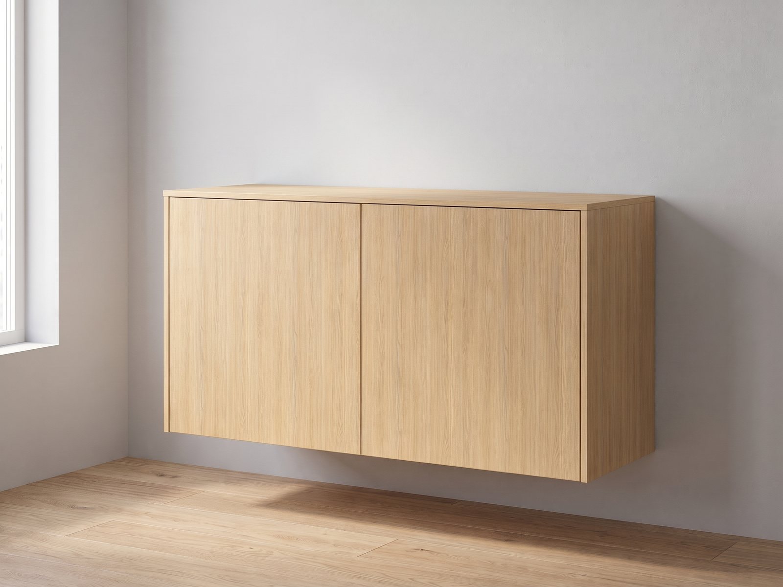 IKEA BESTÅ 120 × 42 × 64 cm met FrontLab-deuren, bovenblad en zijpanelen in Dune Oak