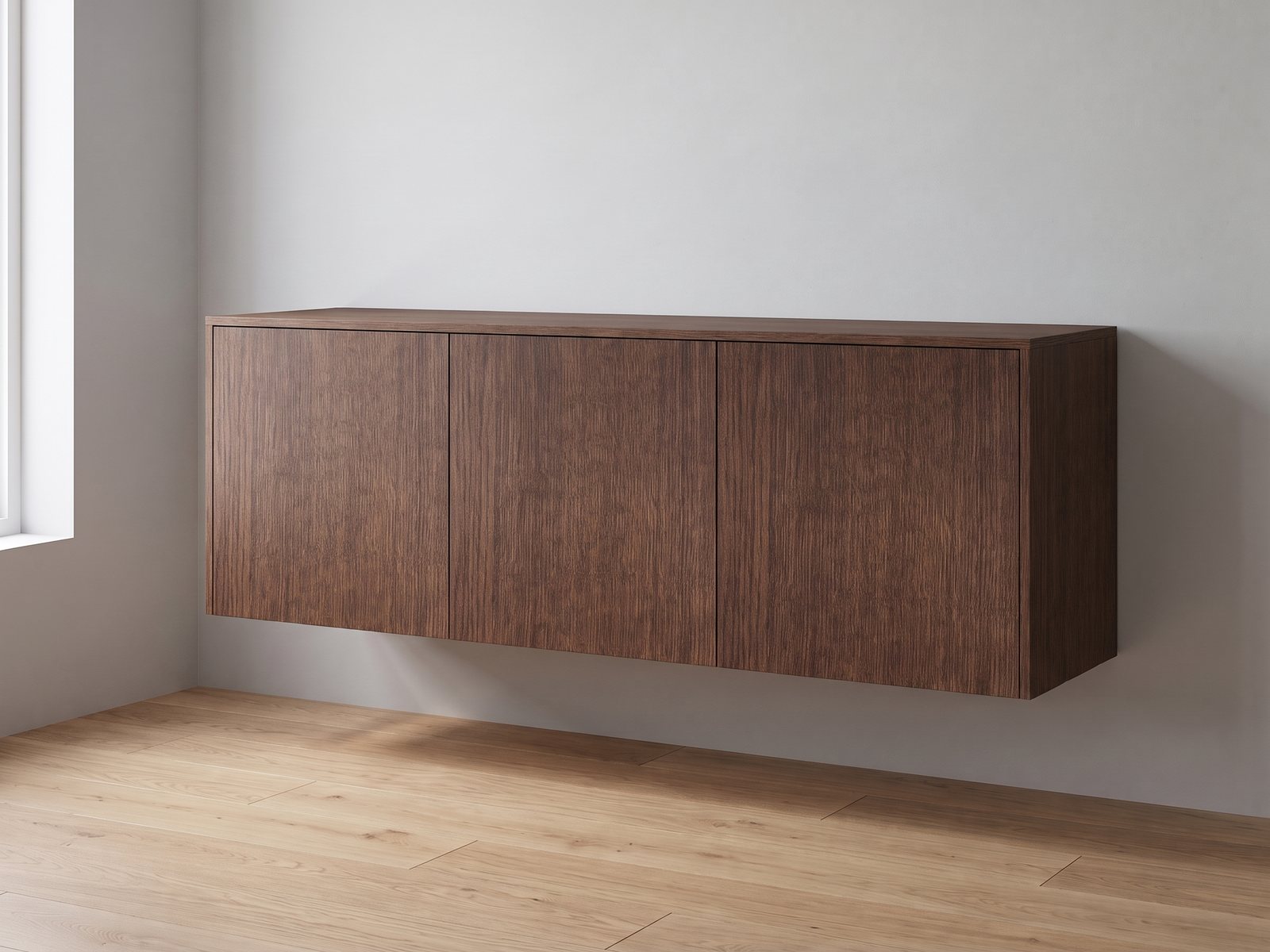 IKEA BESTÅ 180 × 42 × 64 cm met FrontLab-deuren, bovenblad en zijpanelen in Cocoa Oak