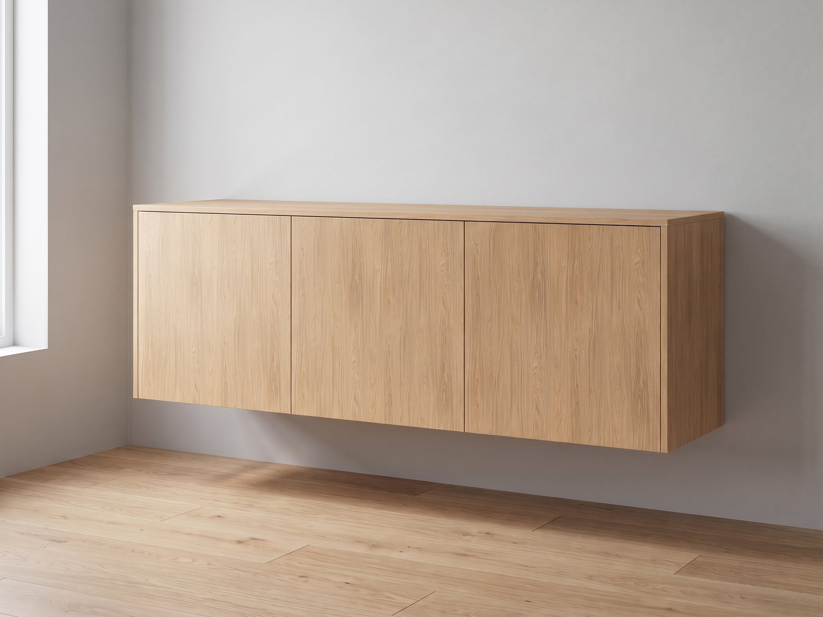 IKEA BESTÅ 180 × 42 × 64 cm met FrontLab-deuren, bovenblad en zijpanelen in Linen Oak