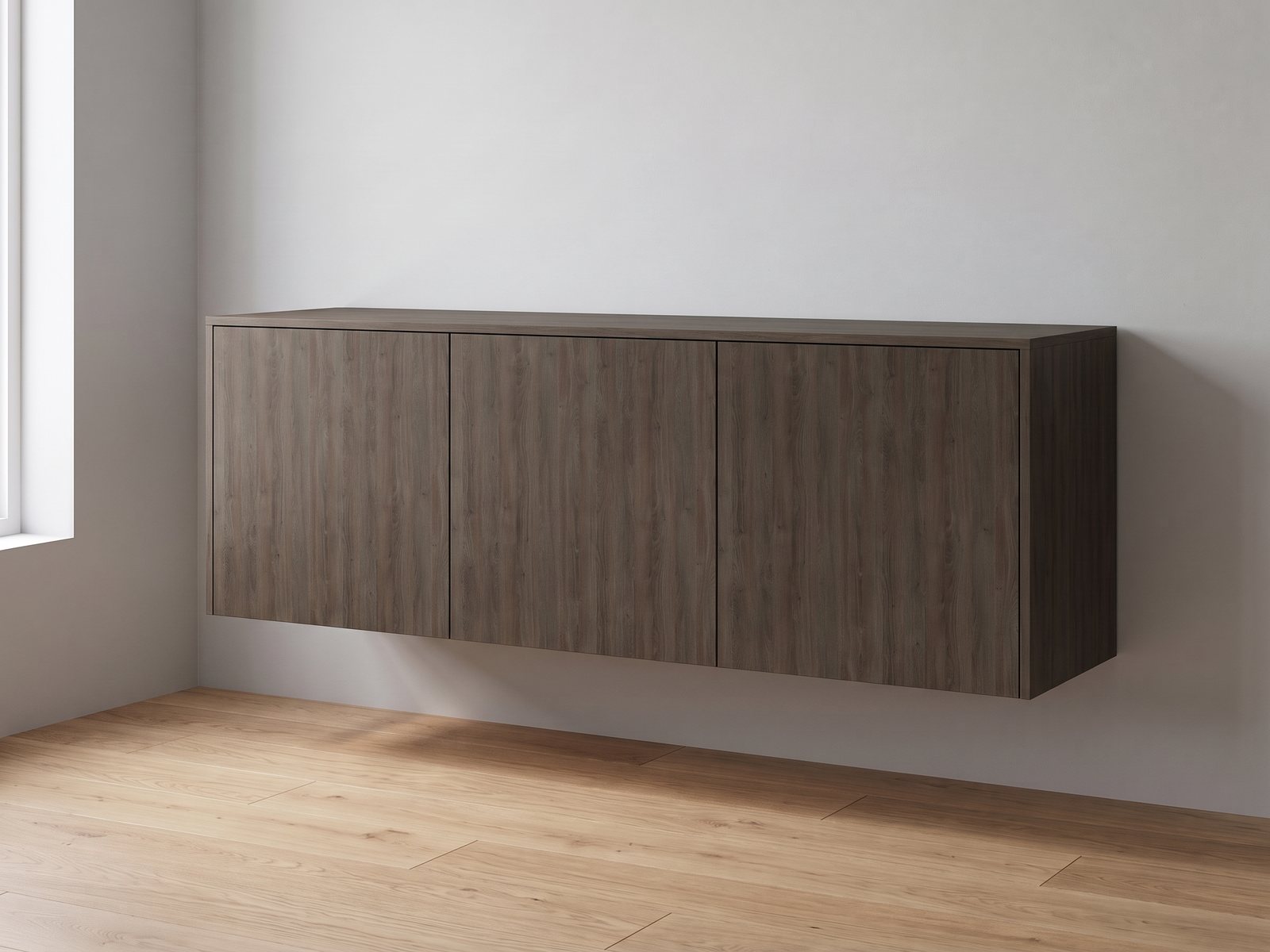 IKEA BESTÅ 180 × 42 × 64 cm met FrontLab-deuren, bovenblad en zijpanelen in Smoked Oak