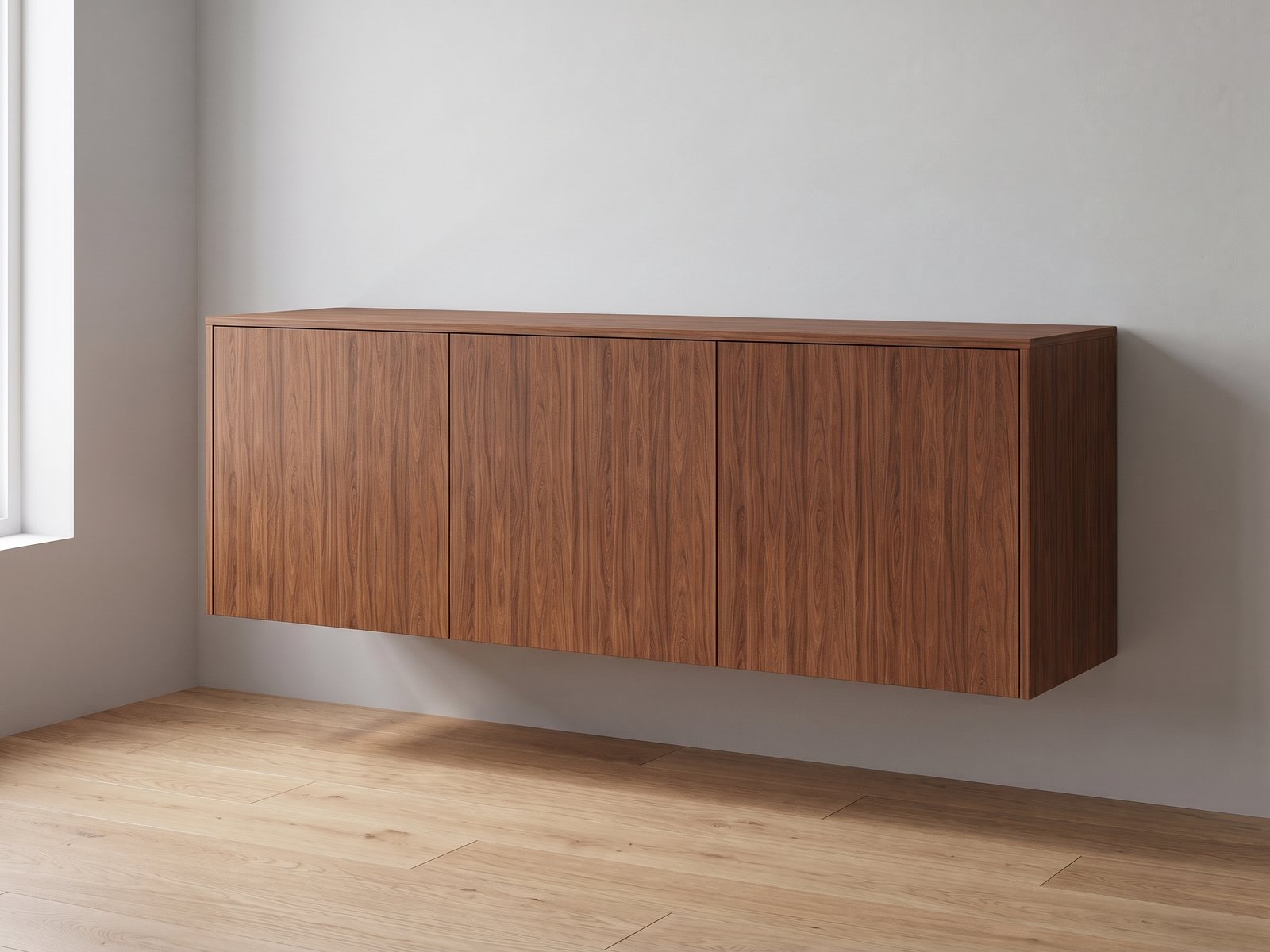 IKEA BESTÅ 180 × 42 × 64 cm met FrontLab-deuren, bovenblad en zijpanelen in Cognac Walnut