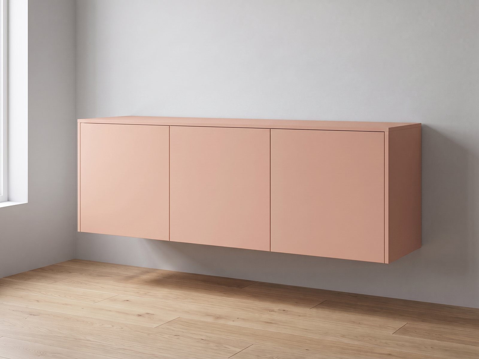 IKEA BESTÅ 180 × 42 × 64 cm met FrontLab-deuren, bovenblad en zijpanelen in Peach Blush